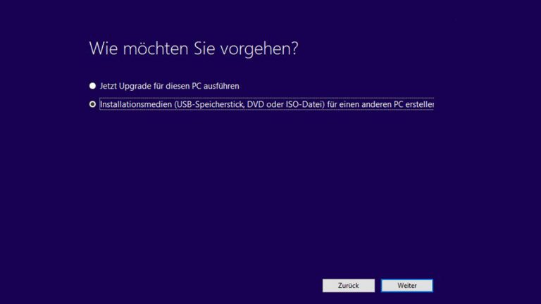 Media Creation Tool: Installationsmedium f&uuml;r einen anderen PC erstellen