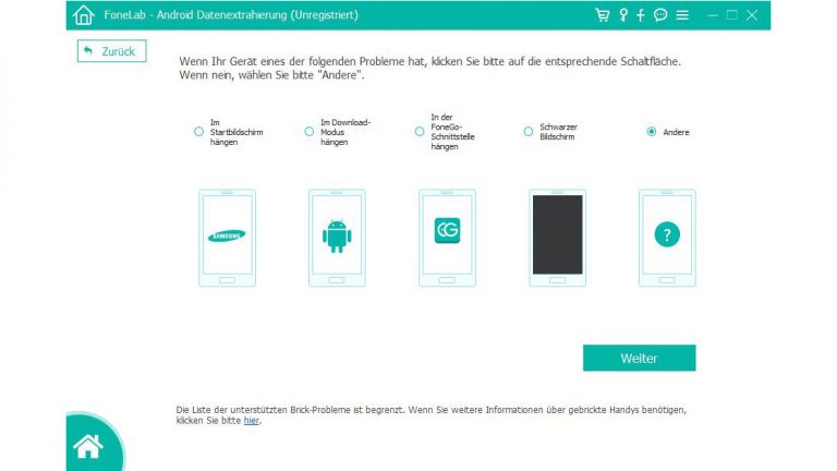 FoneLab: Problem bestimmen und Handy reparieren