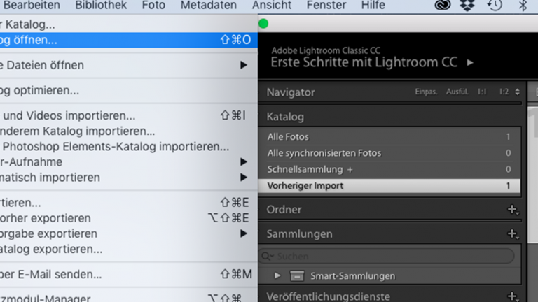 Lightroom Katalog öffnen Lightroom-Katalog öffnen