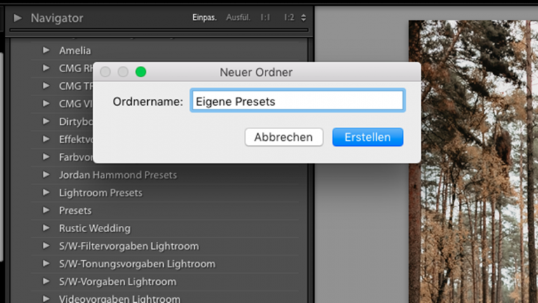Lightroom: Ordner für eigene Presets Lightroom: Ordner für eigene Presets anlegen