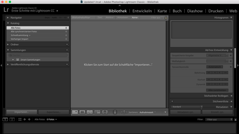 Lightroom Presets: Katalog importieren Fotos in Lightroom-Katalog importieren