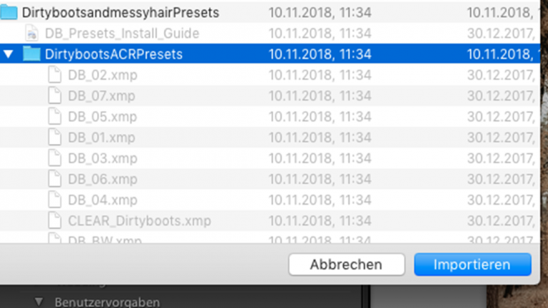 Lightroom Presets nach Download importieren Heruntergeladene Lightroom Presets nach Download importieren