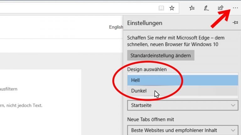 Microsoft Edge Dark Theme aktivieren Screenshot