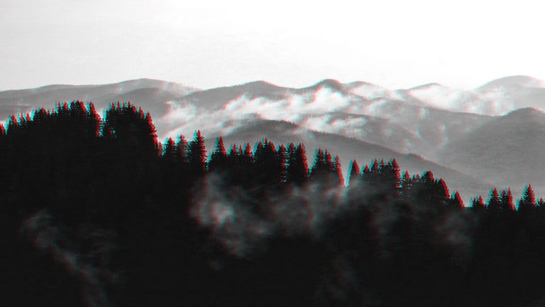 Landschaftsbild von Bergen mit Photoshop in einfachem 3D-Effekt darstellen