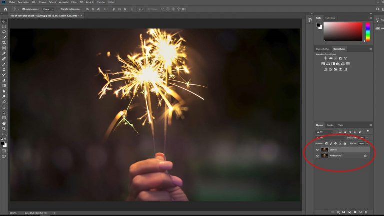 Photoshop Bild schärfen: Neue Ebene erstellen Neue Ebene erstellen mit Photoshop