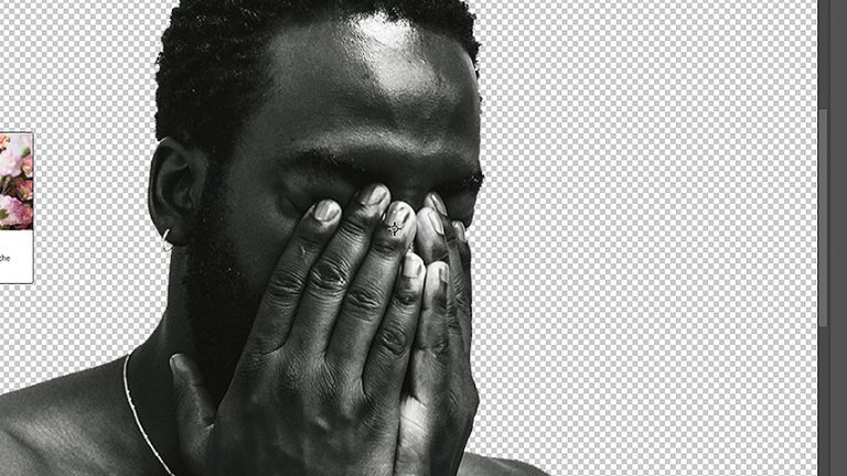 Photoshop Duotone-Effekt: Füllwerkzeug Farbfüller-Werkzeug in Photoshop auswählen, um eine Fläche zu färben