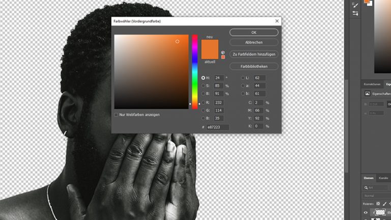 Photoshop Duotone-Effekt: Vordergrundfarbe Vordergrundfarbe in Photoshop auswählen