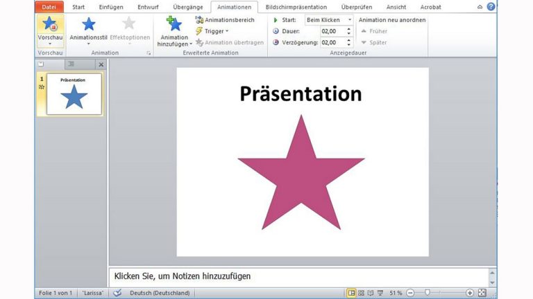 PowerPoint-Animation: Die Farbe eines Objekts ändern