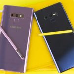 Galaxy Note 9 mit S-pen in violett und schwarz