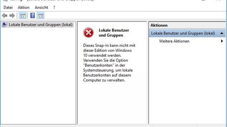 Windows-10-Gastkonto: Fehlermeldung beim Aktivieren des Gastkontos