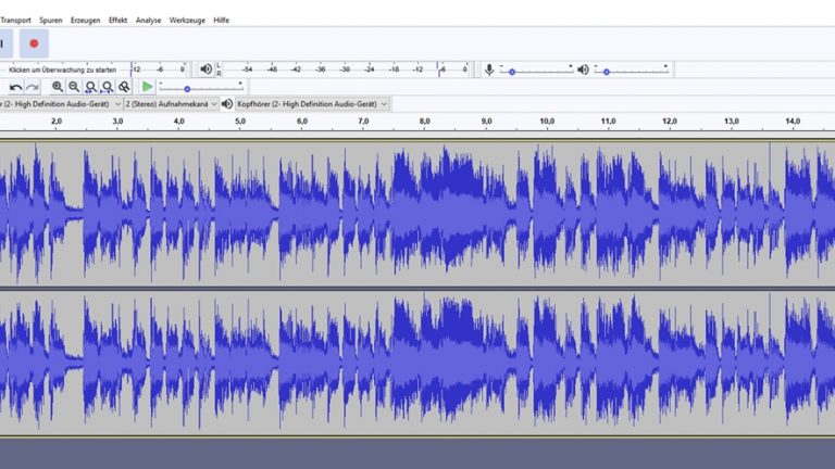Audacity Musik schneiden: Anfang wählen Musik mit Audacity schneiden