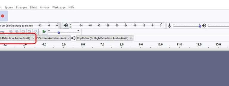 Audacity: Gerät auswählen Aufnahmequelle bei Audacity auswählen Gerät