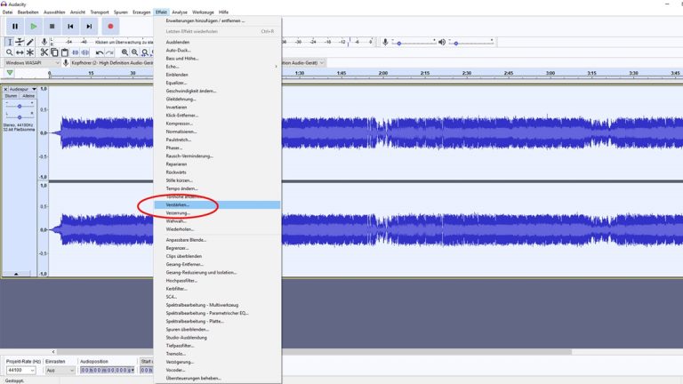 Audacity: Musik lauter machen Musik mit Audacity lauter machen