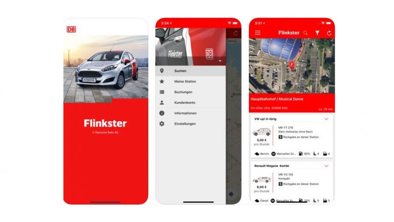Carsharing-Apps: Flinkster Flinkster Carsharing App