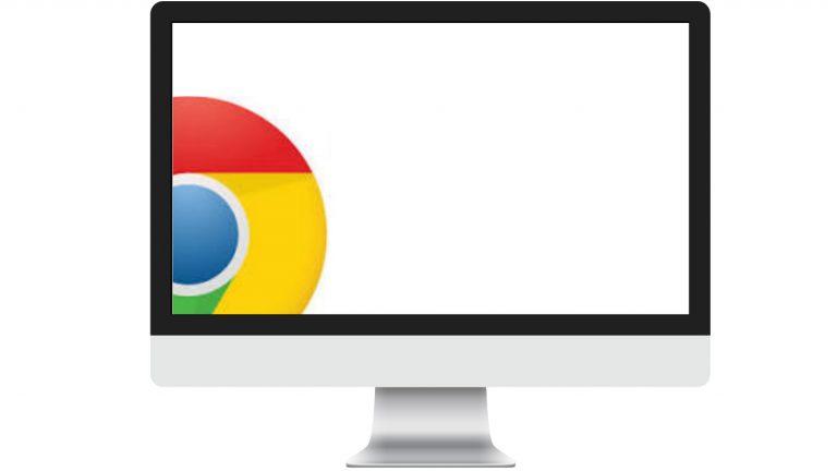 Symbolbild fürs Deinstallieren von Google Chrome: Das Logo des Webbrowsers verschwindet in die linke untere Ecke eines Computerbildschirms