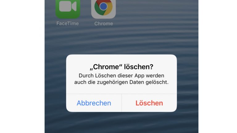 Google Chrome deinstallieren bei iPhone und iPad Screenshot