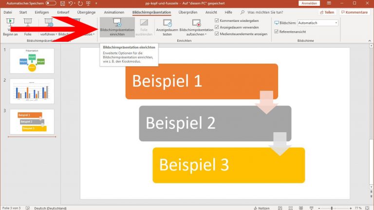 PowerPoint Endlosschleife: Bildschirmpräsentation einrichten