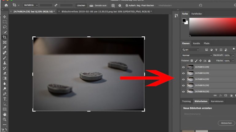 Focus Stacking: Photoshop- Ebenen markieren Focus Stacking: Ebenen markieren in Photoshop
