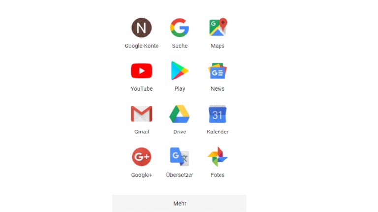 Google Docs erstellen: Auswahl Apps Google-Mail-Fenster Auswahl Apps