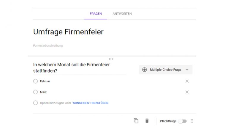 Google Docs erstellen: Formular bearbeiten Google-Docs-Fenster mit Formular