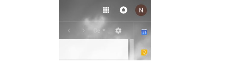 Google-Mail-Fenster mit Apps-Symbol