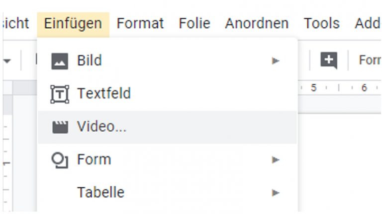 Google Docs erstellen: Video einfügen Google-Docs-Fenster: Video einfügen