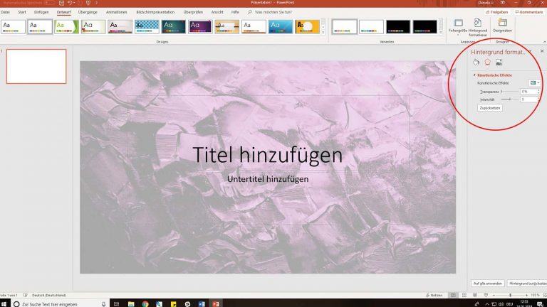 PowerPoint: Hintergrundbild bearbeiten PowerPoint: Hintergrundbild bearbeiten