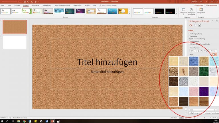Textur als PowerPoint-Hintergrund verwenden