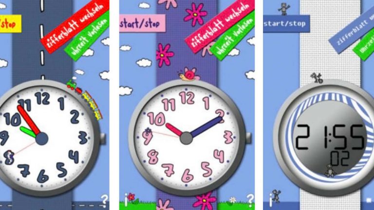 Uhr lernen für Kleinkinder: Uhrzeit digital und analog ablesen lernen mit App