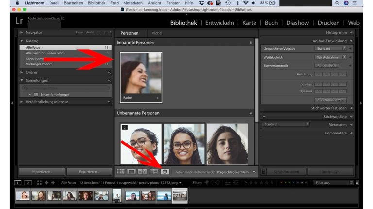 Lightroom Gesichtserkennung: Auswahl überprüfen Lightroom-Gesichtserkennung: Auswahl überprüfen