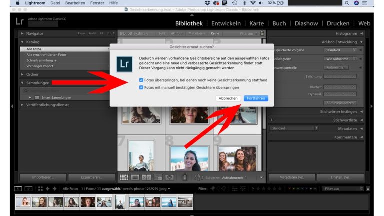 Lightroom Gesichtserkennung: Dialogfeld Lightroom-Gesichtserkennung: Dialogfeld