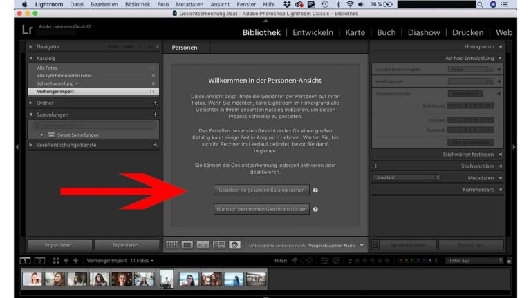 Lightroom Gesichtserkennung: Gesamten Katalog durchsuchen Kompletten Lightroom-Katalog nach Gesichtern durchsuchen
