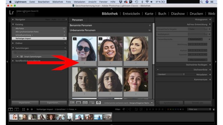 Lightroom Gesichtserkennung: Gesichter benennen Gesichter in Lightroom mit Namen versehen