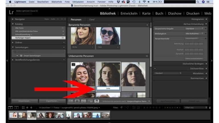 Lightroom Gesichtserkennung: Namen vergeben Lightroom: Gesichter benennen