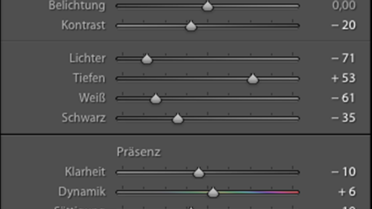Lightroom: Einstellungen anpassen