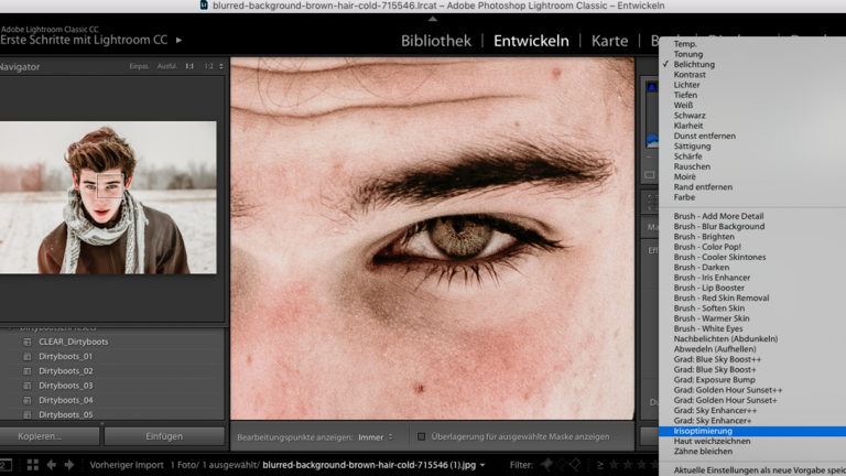 Lightroom Portrait: Irisoptimierung Lightroom: Iris optimieren