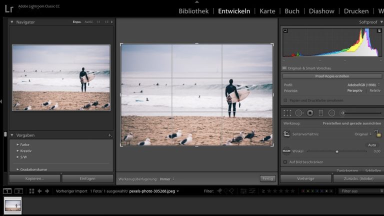 Fotos in Lightroom zuschneiden