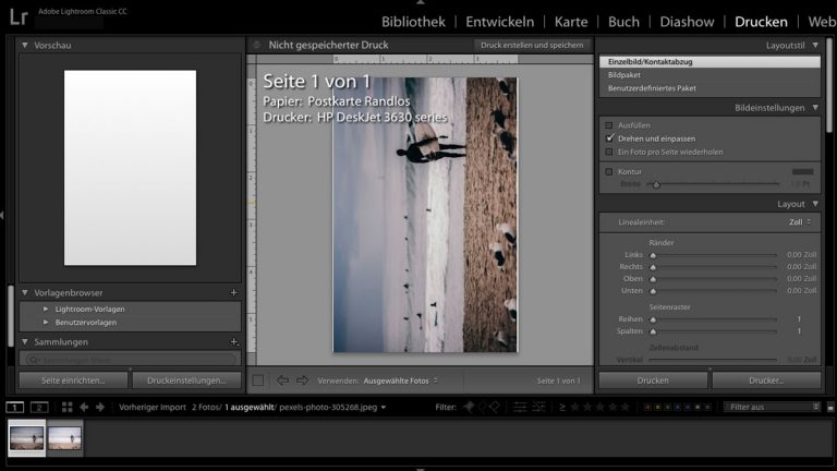 Fotos in Lightroom drucken