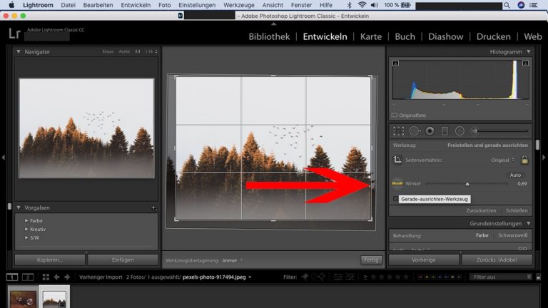 Lightroom-Workflow: Bild automatisch ausrichten Lightroom-Workflow: Winkel nutzen