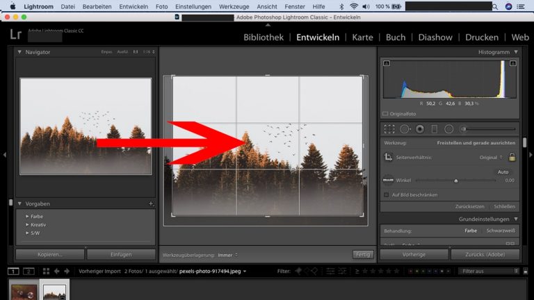 Lightroom-Workflow: Bild per Hand zuschneiden Lightroom-Workflow: Zuschnitt per Hand