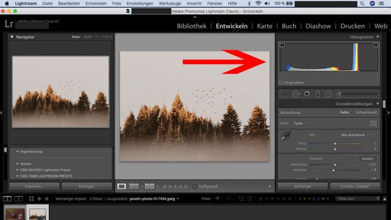 Lightroom-Workflow: Histogramm Lightroom-Workflow: Histogramm für Belichtung