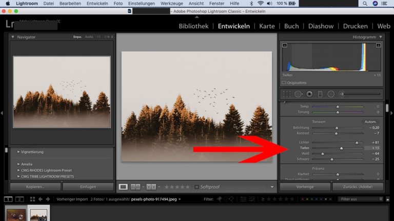 Lightroom-Workflow: Tiefen Lightroom-Workflow: Tiefen-Regler einstellen