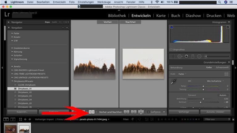 Lightroom-Workflow: Vorher/Nachher Lightroom-Workflow: Vorher-Nachher-Vergleich