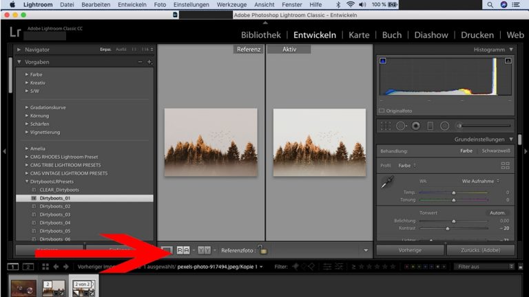 Lightroom-Workflow: Zwei Presets vergleichen Lightroom-Workflow: Vergleich Bilder
