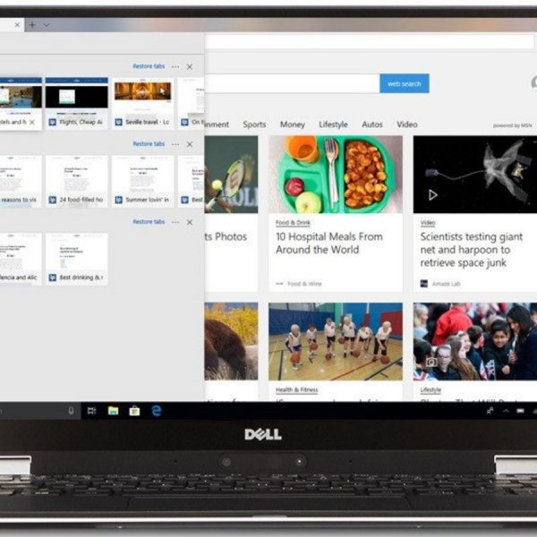 Laptop mit offenem Edge-Browser auf dem Display
