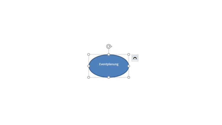 Mindmap erstellen: Eventplanung Word-Dokument mit Form und Beschriftung