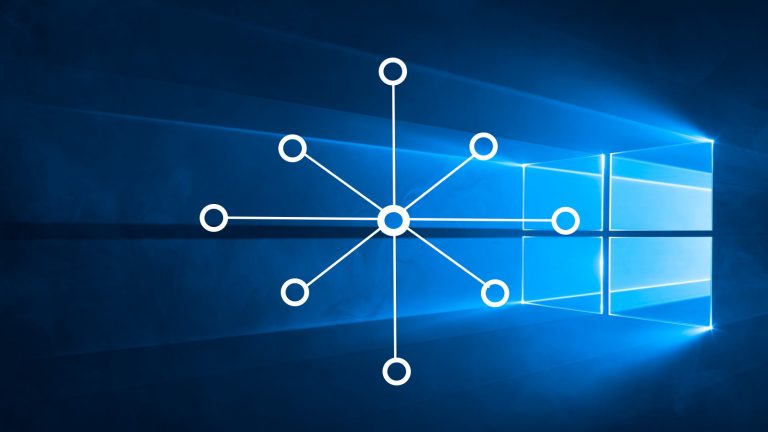 Windows 10 Netzwerktyp ändern Symbolbild: Netzwerk-Grafik vor Windows-Benutzeroberfläche