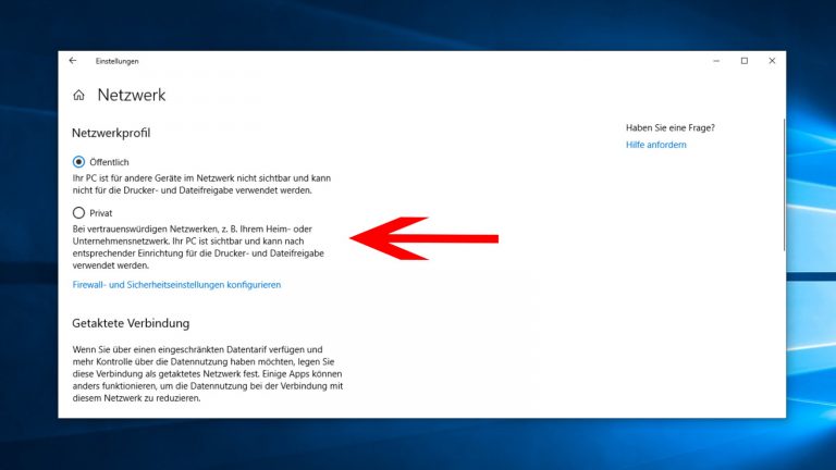 Windows 10 Netzwerktyp ändern über Einstellungen Screenshot 3