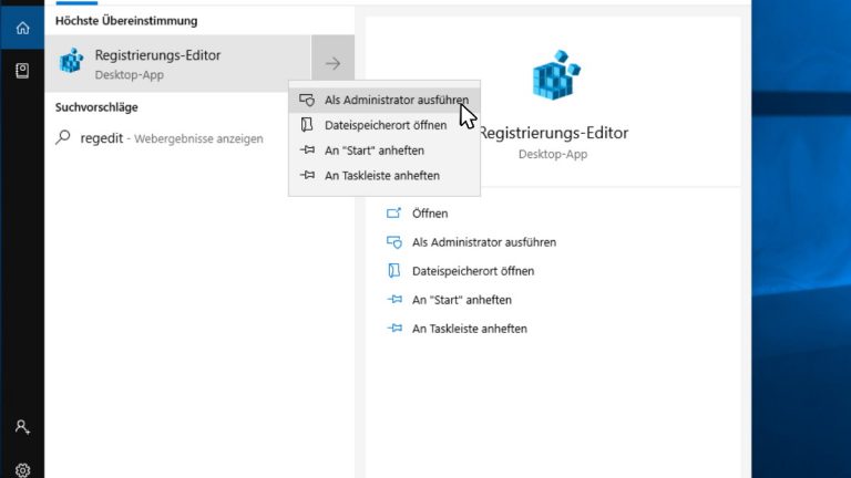 Windows 10 Netzwerktyp ändern über Registry Screenshot 1