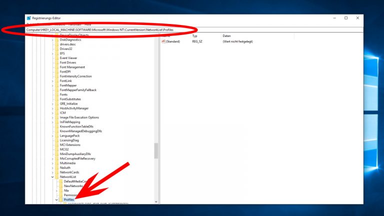 Netzwerktyp ändern: Registry Pfad